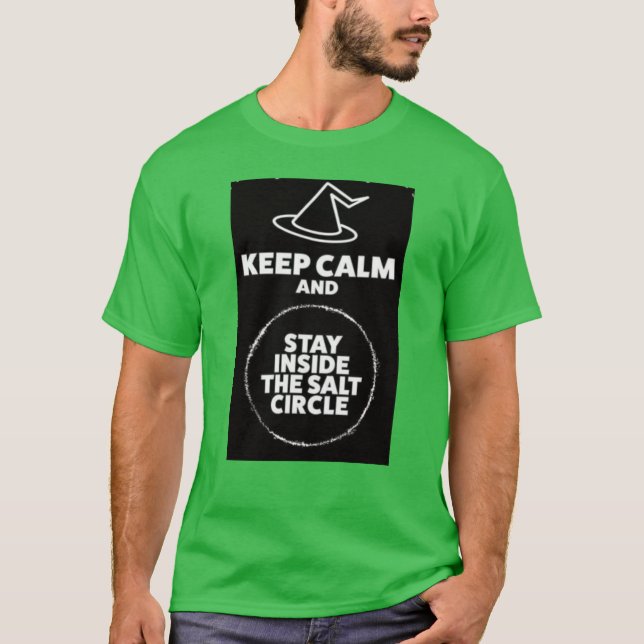 Garder calme / cercle de sel vert T-shirt (Devant)