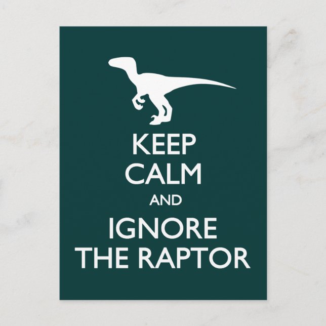Garder calme Ignorer la carte postale Raptor (Devant)