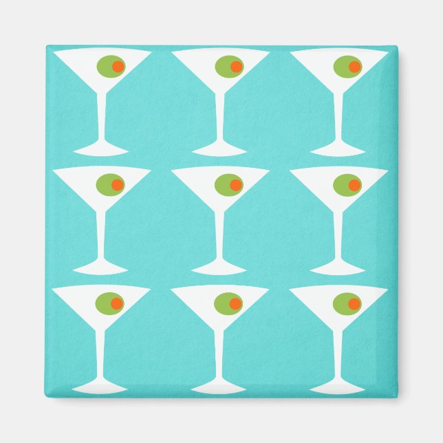 Garder 'Em Coming Martini Magnet (turquoise) (Devant)