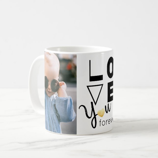 Garder l'amour vous pour deux photos Mug (Devant gauche)