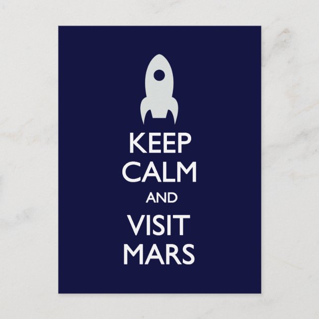 Garder le calme Visiter Mars carte postale (Devant)