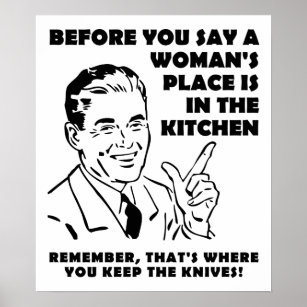 Garder les couteaux dans la cuisine Poster amusant