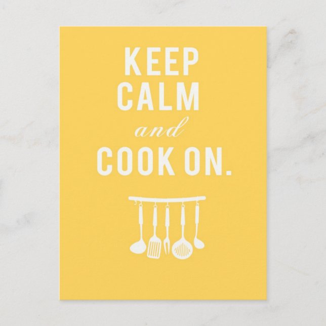 Garder son calme et cuisiner sur carte postale (Devant)