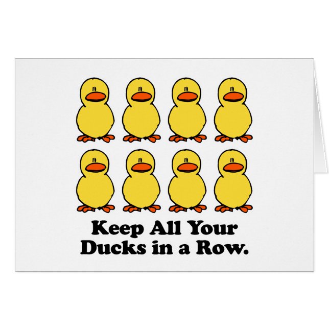 Garder tous ses canards dans le même rang (Devant horizontal)