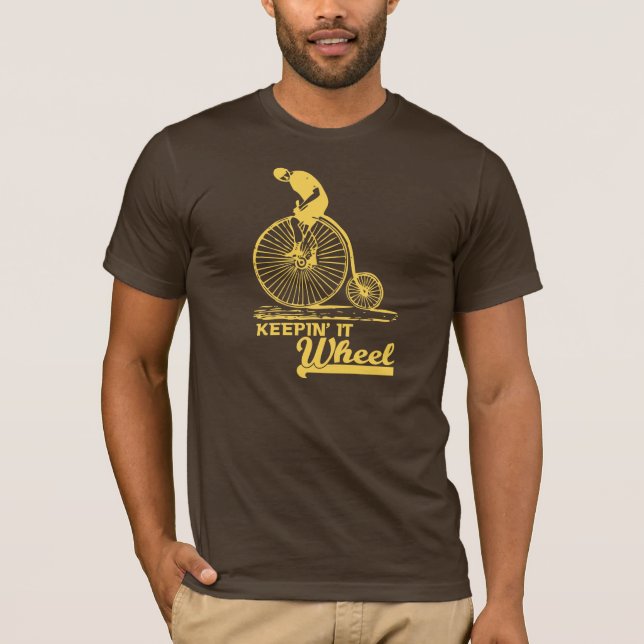 Garder 'Wheel' drôle T-shirt (jaune) (Devant)