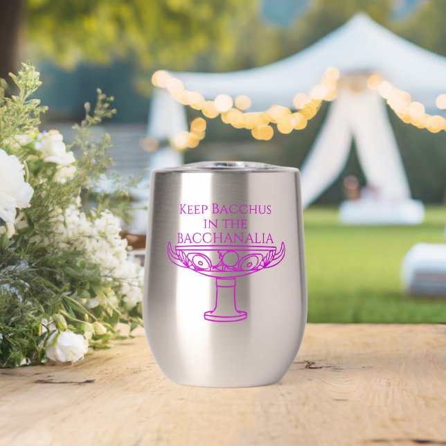 Gardez Bacchus dans le verre à vin thermal Bacchan (Mariage (pivoté))