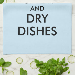 Gardez calme et les plats secs drôle serviette de