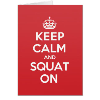 Gardez la carte de note accroupie de salutation de