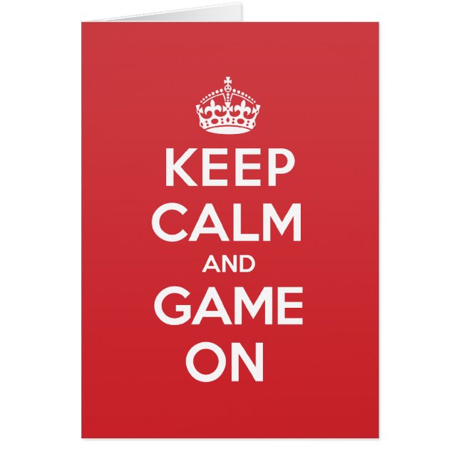 Gardez la carte de note calme de salutation de jeu (Devant)