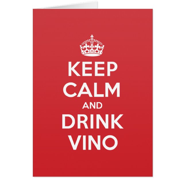 Gardez la carte de note calme de salutation de vin (Devant)
