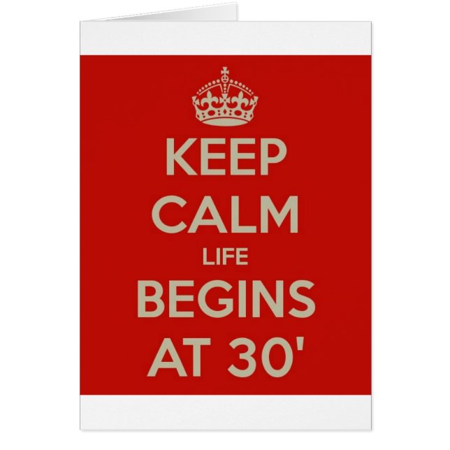 Gardez la vie calme commence à 30 (Devant)