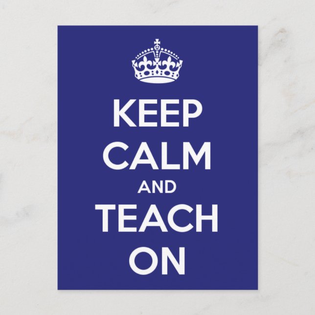 Gardez le calme et apprenez sur une carte postale  (Devant)