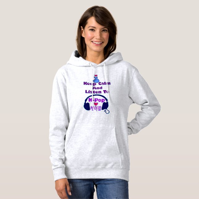 ♪ ♥ Gardez le calme et écoutez le Sweat - shirt à  (Devant entier)