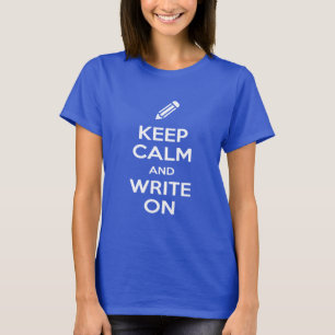 Gardez le calme et écrivez sur le T-shirt foncé