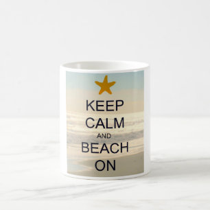 GARDEZ LE CALME ET LA PLAGE SUR LA TASSE DE PHOTO
