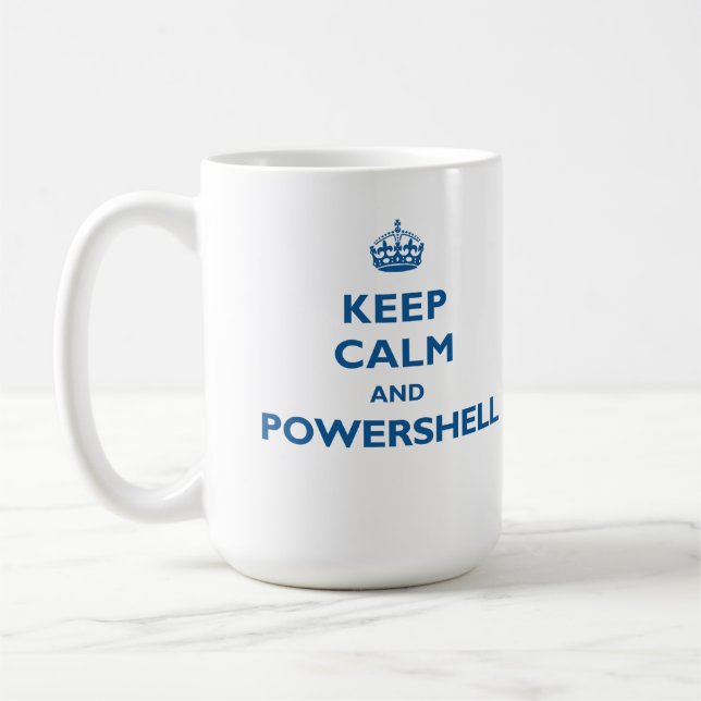Gardez le calme et la tasse de PowerShell (Gauche)