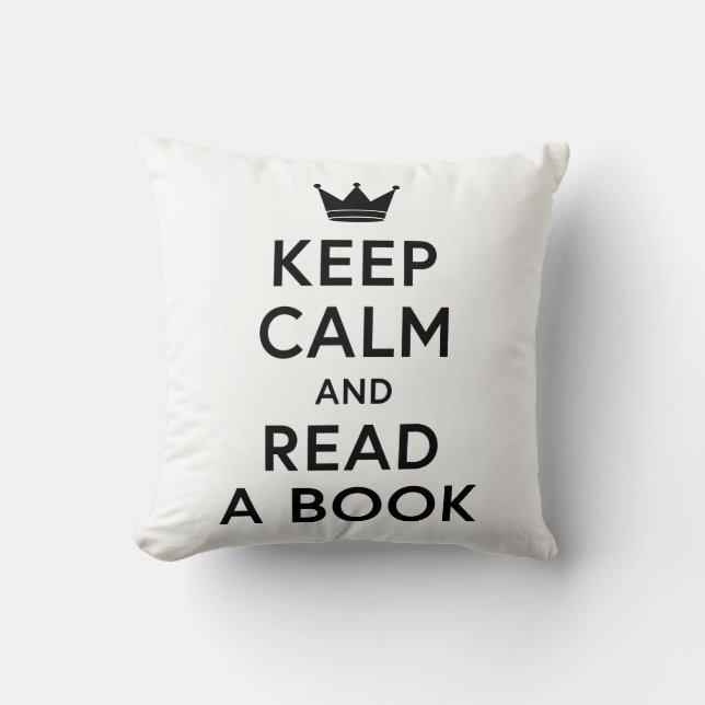 Gardez le calme et lisez un coussin livresque de (Recto)