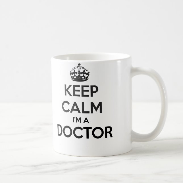 Gardez le calme que je suis un docteur White Mug (Droite)