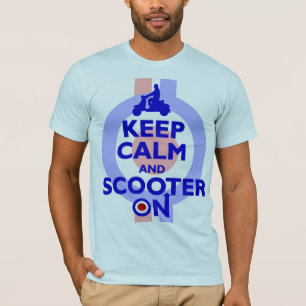 gardez le scooter calme sur le T-shirt des hommes