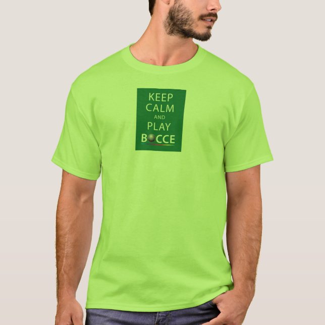Gardez le T-shirt de Bocce de calme et de jeu (Devant)