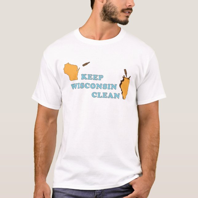 Gardez le T-shirt propre du Wisconsin (Devant)