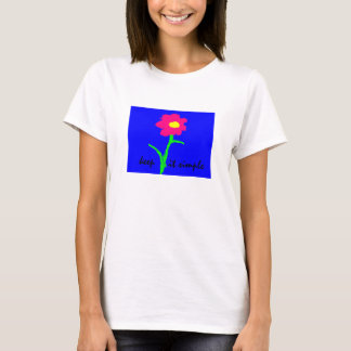 Gardez-le T-shirt simple avec la fleur lumineuse