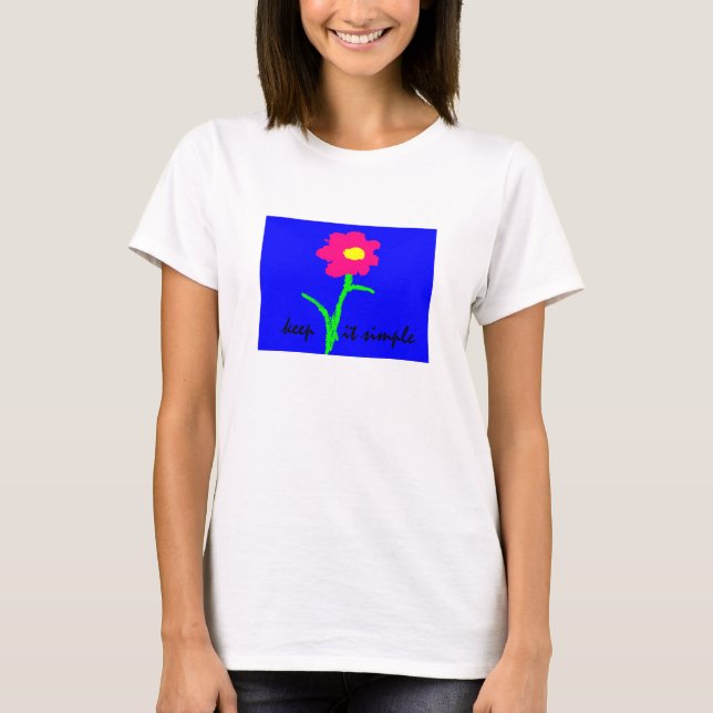 Gardez-le T-shirt simple avec la fleur lumineuse (Devant)