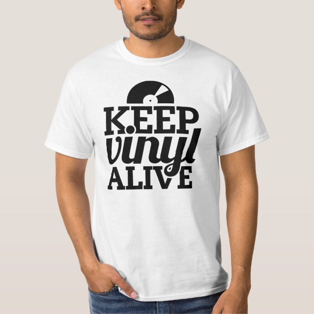 Gardez le T-shirt vivant de vinyle - DJ, se (Devant)