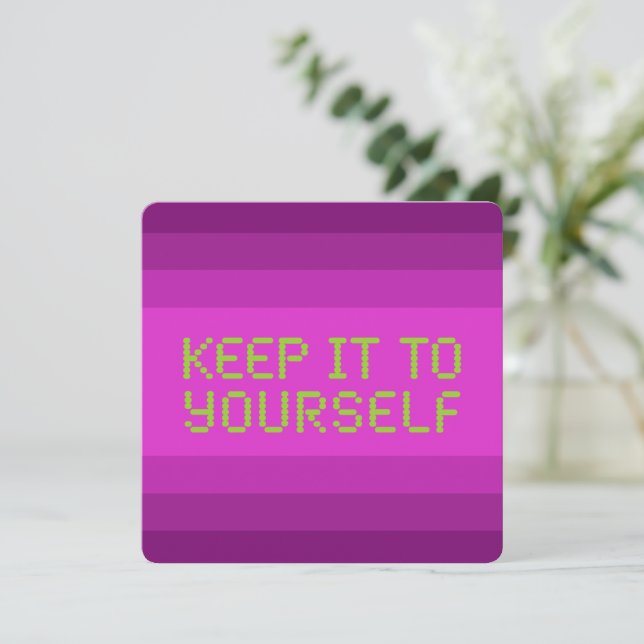 Gardez-le vous-même Pink Gfx Flat Card (Debout devant)