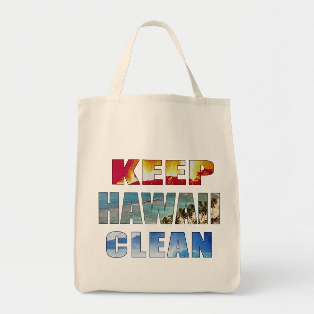 "Gardez les sacs hawaïens propres de toile (Devant)