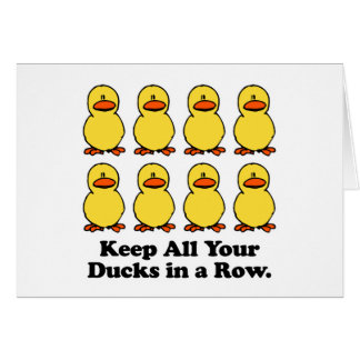 Gardez tous vos canards en rang