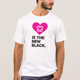 Gardez un sein "rose est le nouveau" T-shirt noir