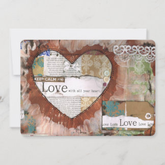 Gardez votre calme et aimez, Carte, Invitation, cœ