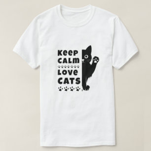 Gardez votre calme et aimez les chats T-shirt mini