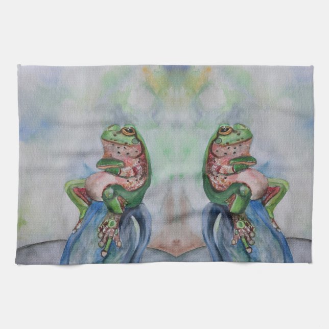 Gardien de graines de grenouille Dessin Serviette  (Horizontal)