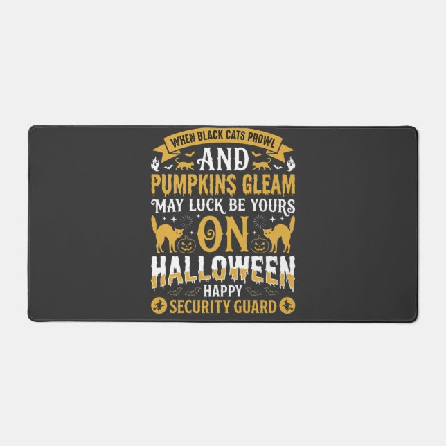Gardien de sécurité Halloween chats noirs et citro (Recto)