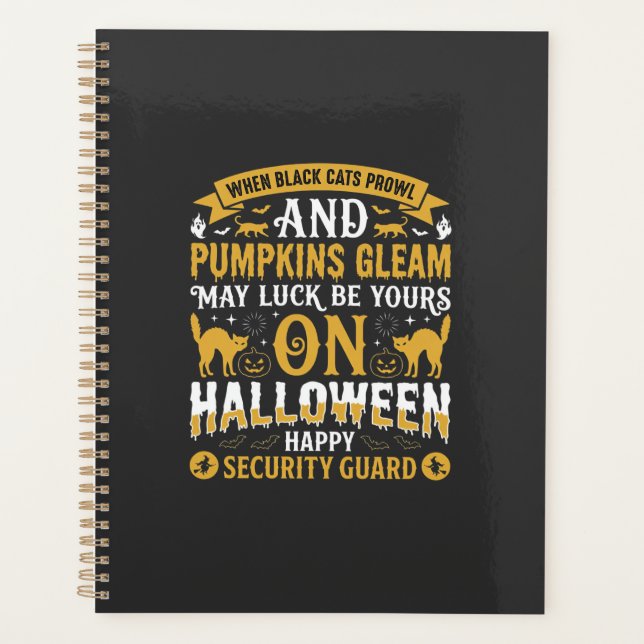 Gardien de sécurité Halloween chats noirs et citro (Devant)