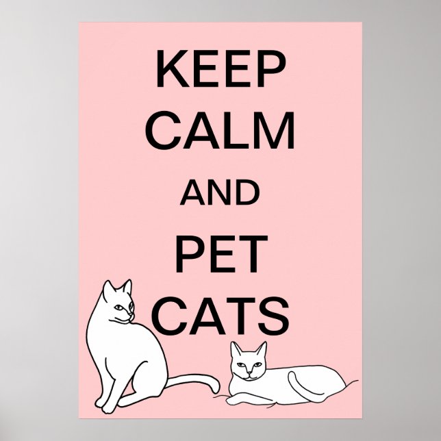 Gardons notre calme et caressons les chats affiche (Devant)