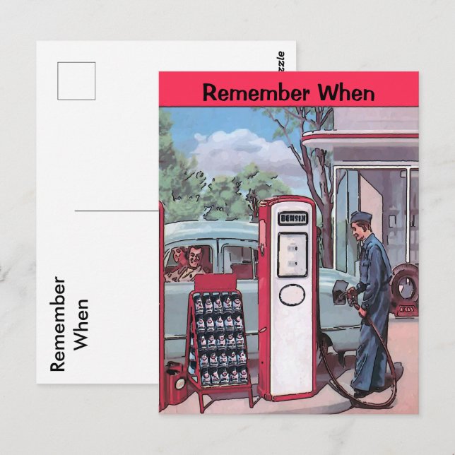 Gare vintage, modifier le texte Carte postale (Devant / Derrière)