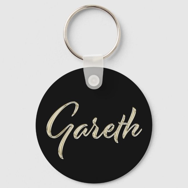 Gareth Name whitegold Button Porte-clés (Recto)