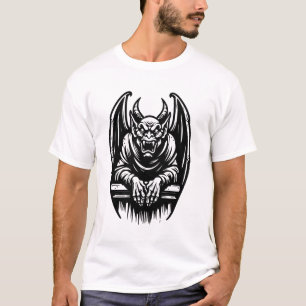 Gargoyle - T-shirt démon à ailes gothiques