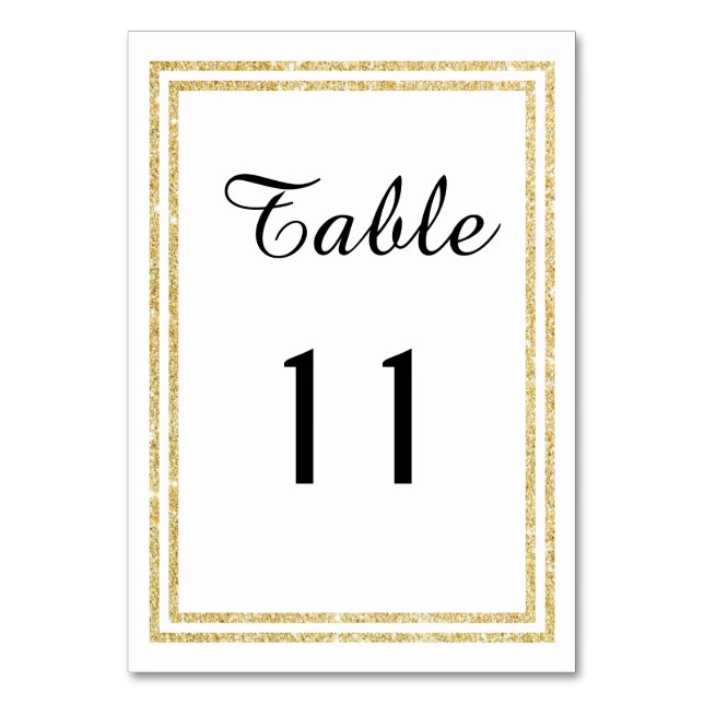Garniture Pailletée Or Faux Chic - Carte de Table (Par défaut)