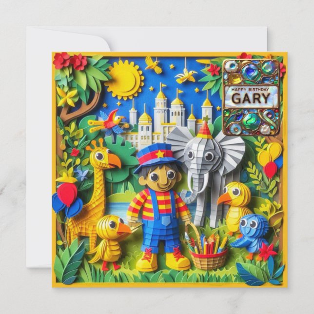 GARY ~ Carte d'anniversaire ~ Ranger de parc ~ (Devant)