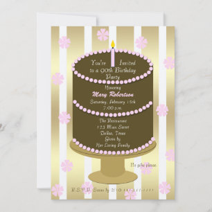 Gâteau 90e anniversaire Invitation fête 90e en ros