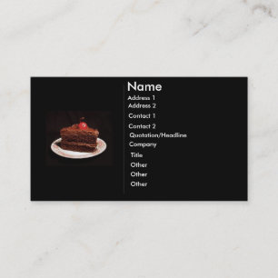 Gâteau au chocolat avec Carte de visite aux fraise