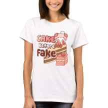 Gâteau avant Fake mignon T-shirt rose