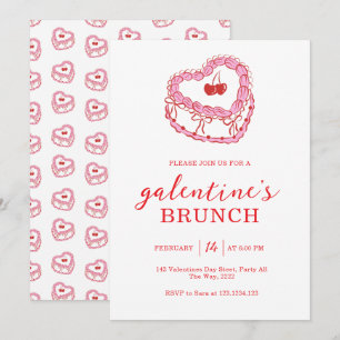 Gâteau Blanc Invitation pour un Brunch de Galentin