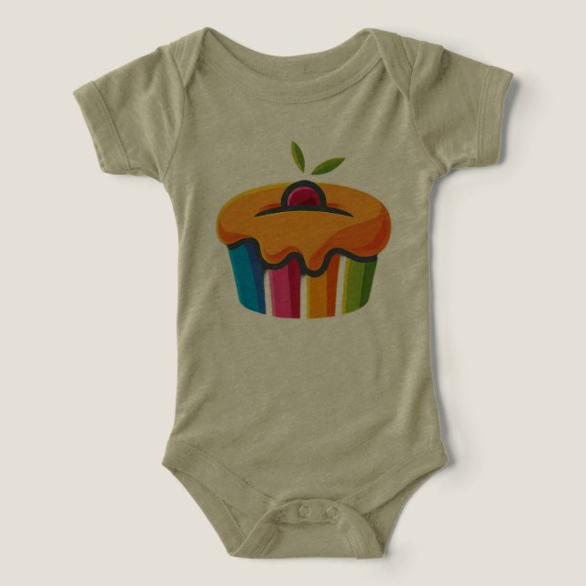 Gâteau bleu et rose Bella+Canvas bébé adorable (Design Recto)
