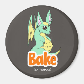 Gâteau (chat + pain) Cute Cercle et aimant Carré