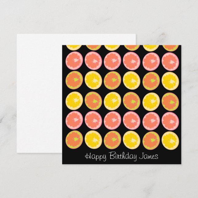 Gâteau Citron Bonbon Citrus Motif Anniversaire (Devant / Derrière)